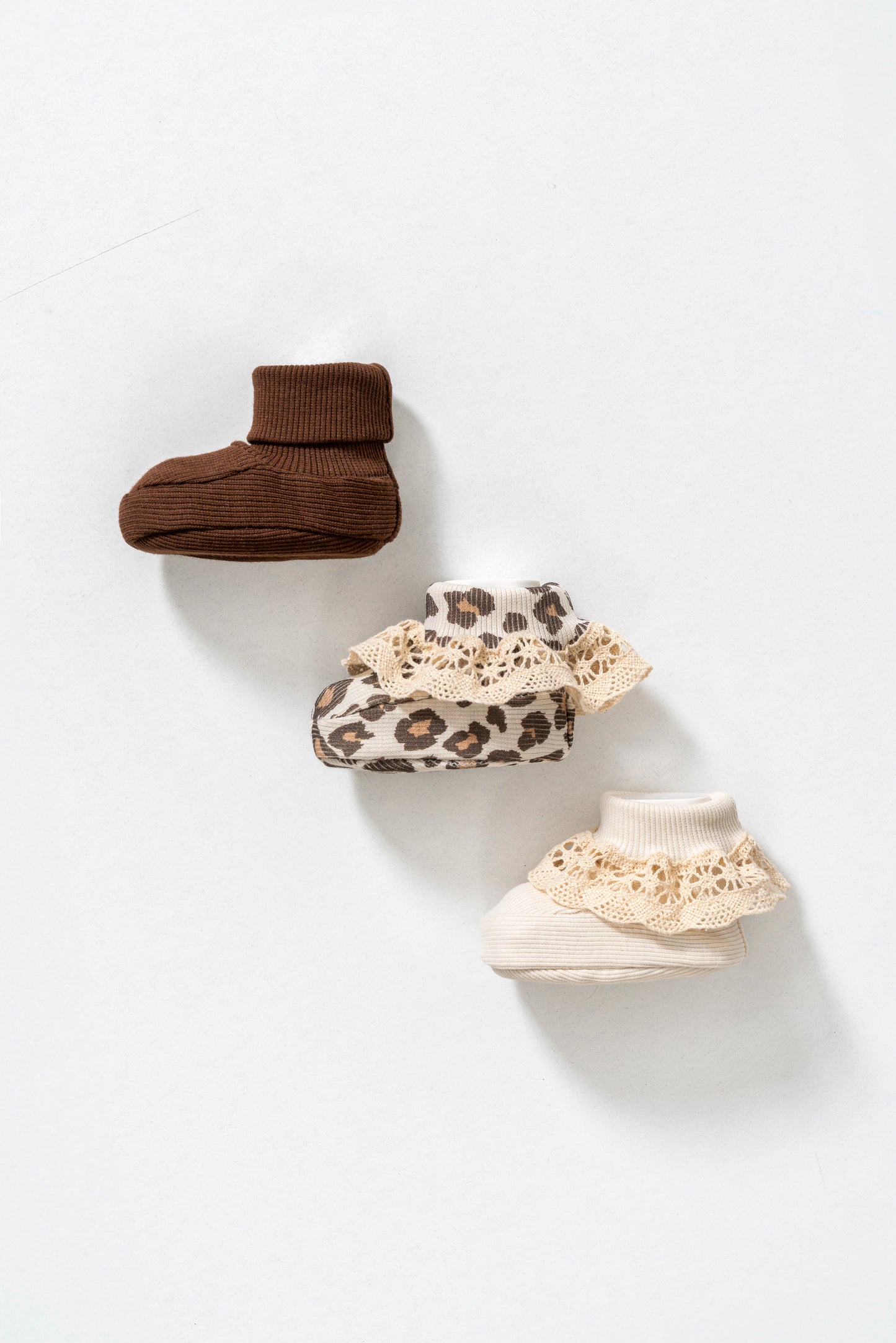 3'lü Fitilli Enesek Bebek Patiği Leopar Koleksiyonu